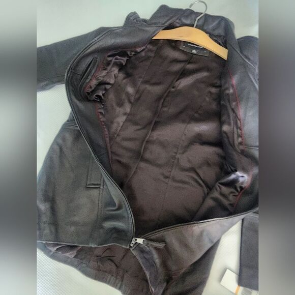 Jones New York Chocolate Leather Jacket New With Tags - Picture 9 of 11